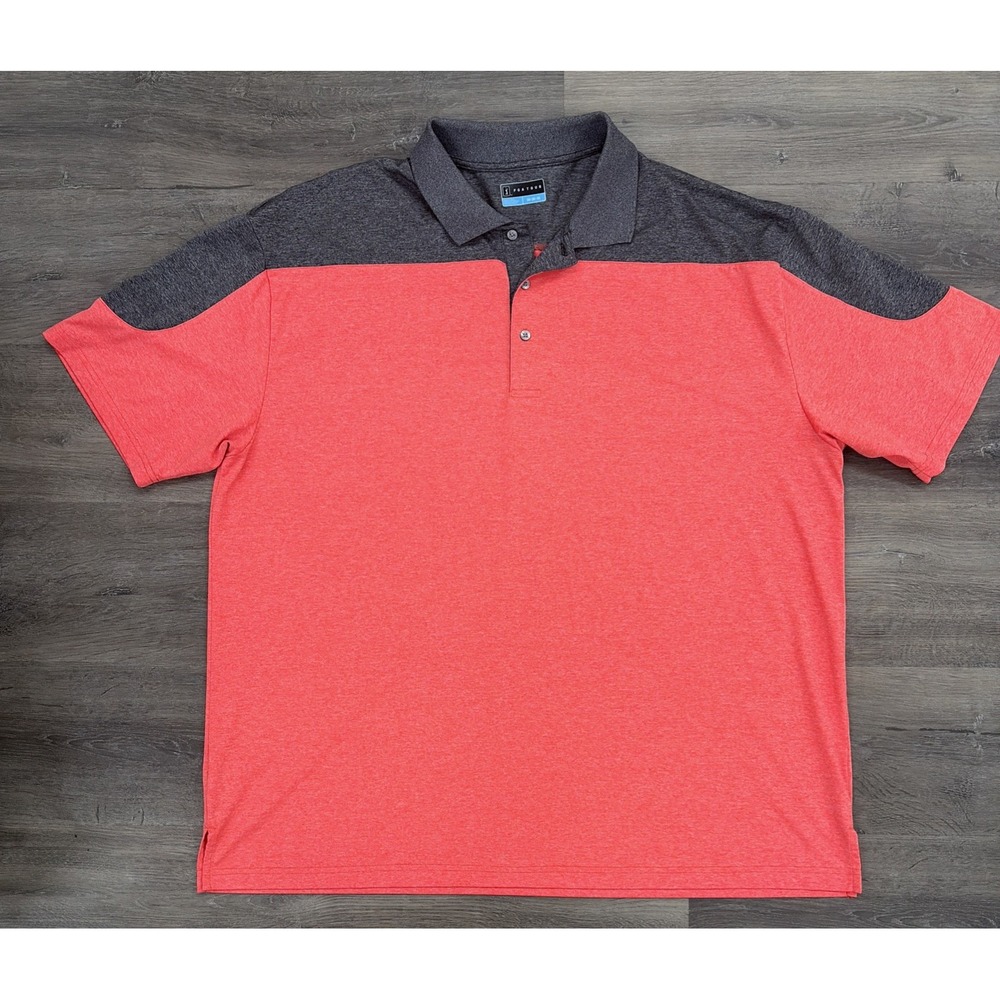 PGA Tour Polo Golf Shirt Mens 3XLT Grey/Black Solid